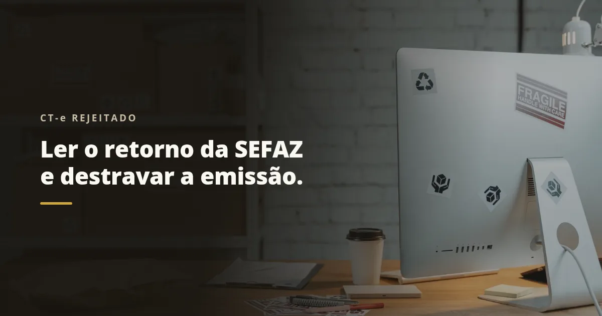 Mesa de escritorio de logistica com computador e caixas
